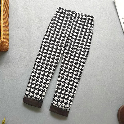 Есенно-зимен принт на цветя Дебели топли детски клинове за момичета Детски панталони