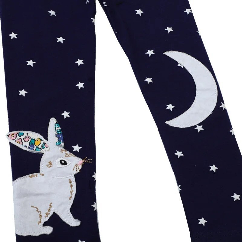 Jumping Meters 2-7T Bunny Applique Fete Jambiere Pantaloni Animale Broderie Îmbrăcăminte pentru copii Skinny Baby Creion Pantaloni Bebeluş