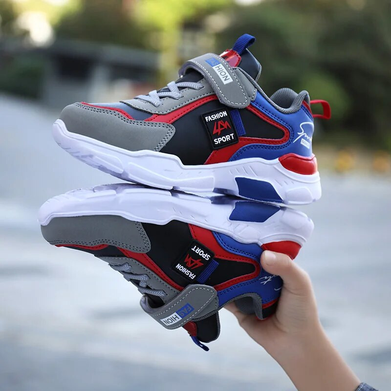 Detská módna športová obuv Four Seasons pre chlapcov, bežecká obuv na voľný čas, priedušná outdoorová obuv pre deti, ľahké tenisky