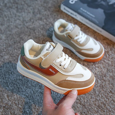 Laste kevadised uued nahast tossud keskmised suured laste vabaajajalatsid poistele ja tüdrukutele pehme tallaga õpilaste tennised