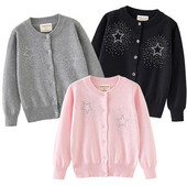 Cardigan tricotat la modă, 1-8 ani, fetițe, băieți, pulover, jachetă, haină stea, pulover pentru bebeluși, haină, fetițe, pulover, pulovere de toamnă