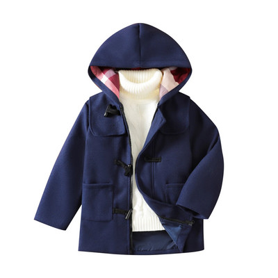 PatPat Kid Boy ühevärviline koolistiilis kapuutsiga jope