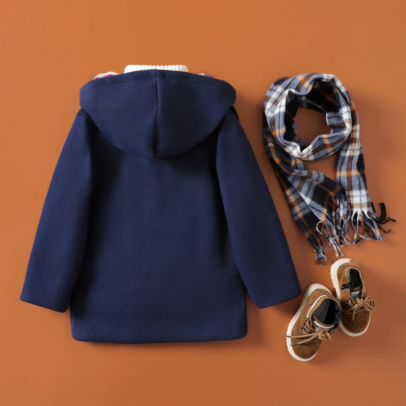 PatPat Kid Boy ühevärviline koolistiilis kapuutsiga jope