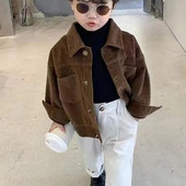 Nové chlapčenské bundy, detské kabáty, manšestrové bundy, módne detské vrchné oblečenie, jar, jeseň 2023 – A077