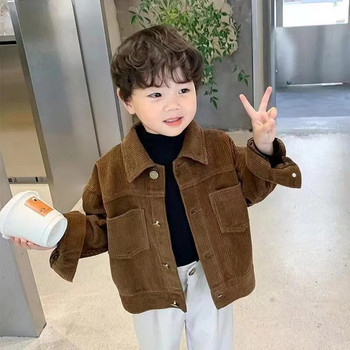Нови якета за момче Детски палта Кадифено кадифе Модни детски връхни дрехи Пролет Есен 2023-A077