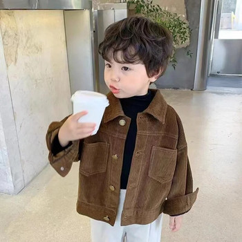Нови якета за момче Детски палта Кадифено кадифе Модни детски връхни дрехи Пролет Есен 2023-A077