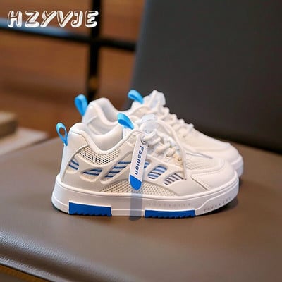 Detské jarné a jesenné športové topánky na doske, chlapčenské trendy, priedušné tenisky, basketbalové topánky, grily, biele univerzálne topánky