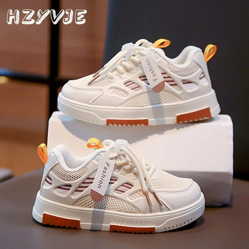 Detské jarné a jesenné športové topánky na doske, chlapčenské trendy, priedušné tenisky, basketbalové topánky, grily, biele univerzálne topánky