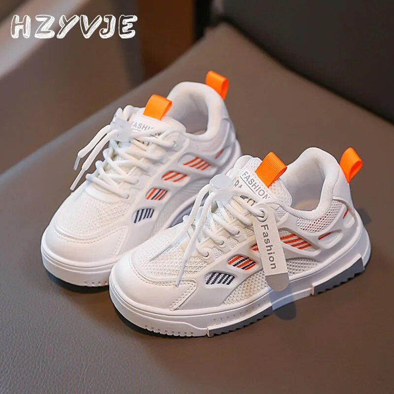 Detské jarné a jesenné športové topánky na doske, chlapčenské trendy, priedušné tenisky, basketbalové topánky, grily, biele univerzálne topánky