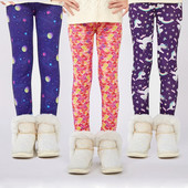 Jesenné a zimné teplé dievčenské nohavice, zamatové zahusťovacie dievčenské legíny s kvetinovou potlačou, detské nohavice, dievčenské nohavice pre vek 2-9 rokov