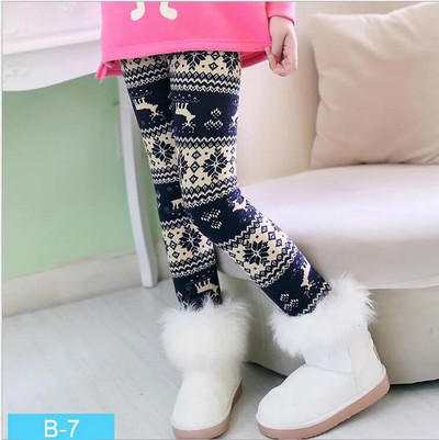 Jesenné a zimné teplé dievčenské nohavice, zamatové zahusťovacie dievčenské legíny s kvetinovou potlačou, detské nohavice, dievčenské nohavice pre vek 2-9 rokov