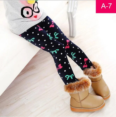 Jesenné a zimné teplé dievčenské nohavice, zamatové zahusťovacie dievčenské legíny s kvetinovou potlačou, detské nohavice, dievčenské nohavice pre vek 2-9 rokov