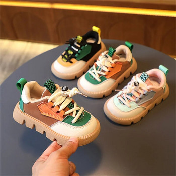 DIMI 2023 Есен Нови детски обувки Детски маратонки от изкуствена кожа Бебешки обувки за малко дете Удобни меки ежедневни обувки за момчета и момичета