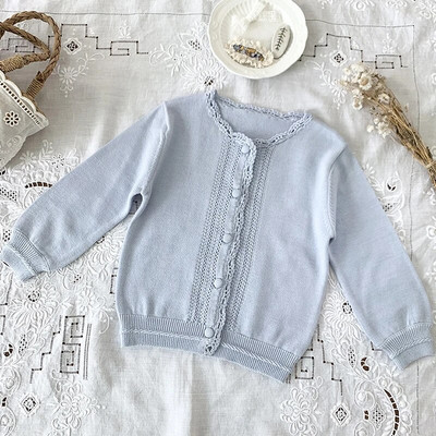 Παιδική βρεφική ζακέτα πουλόβερ Μακρυμάνικο παλτό φθινοπωρινό μωρό κέντημα λουλούδι πλεκτό Top Princess πουλόβερ Βρεφικά ρούχα