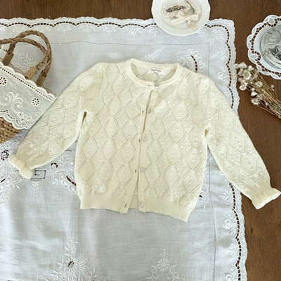 Παιδική βρεφική ζακέτα πουλόβερ Μακρυμάνικο παλτό φθινοπωρινό μωρό κέντημα λουλούδι πλεκτό Top Princess πουλόβερ Βρεφικά ρούχα