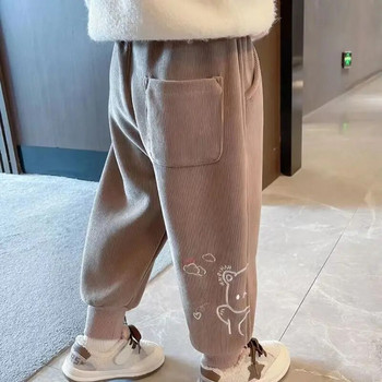 Girs Φθινοπωρινό χειμωνιάτικο παντελόνι Νέο Plus βελούδινο εμπριμέ παντελόνι κινουμένων σχεδίων Κορεάτικο καθημερινό παιδικό σύνθετο ενσωματωμένο παντελόνι με στοίβα