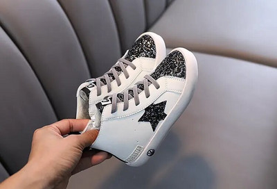 Detské tenisky pre dievčatá, módne trblietavé detské vysoké tenisky pre chlapcov, jarné a jesenné topánky na platforme s mäkkou podrážkou, ležérne športové tenisky