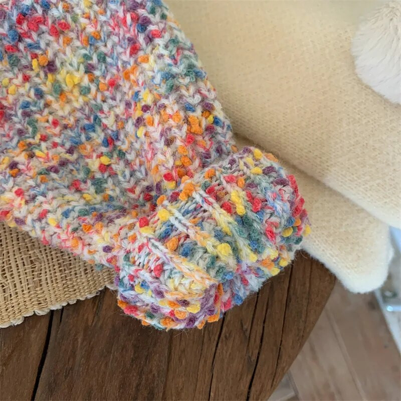 Tüdrukute 2023. aasta välirõivaste kampsunid, uus sügis- ja talvemoodsad tüdrukute paksendatud kudumid.