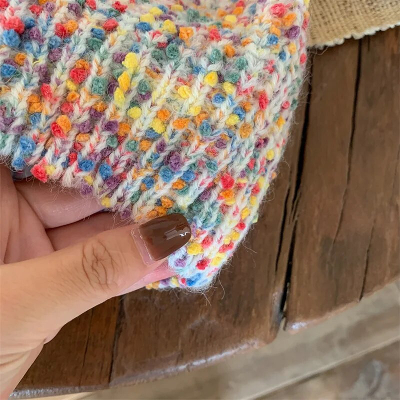 Tüdrukute 2023. aasta välirõivaste kampsunid, uus sügis- ja talvemoodsad tüdrukute paksendatud kudumid.