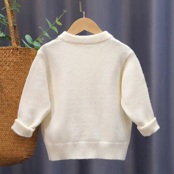 Пуловер за момиче 2023 Пуловер за момиче Трикотаж Пролет и есен Нова жилетка Удебелено чуждо детско палто Ръчно изработен детски пуловер