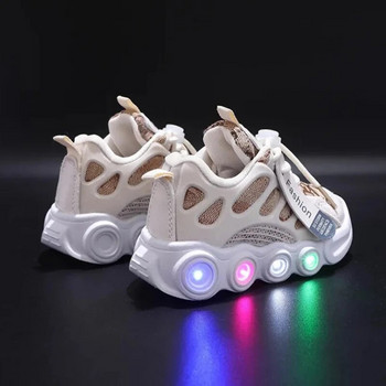 Нови детски ежедневни обувки за момчета, момичета, маратонки, есенни детски спортни светещи обувки, бебешки мрежести дишащи меки обувки за бягане 1-6 години