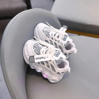 Nové detské bežné topánky pre chlapcov a dievčatá, tenisky, jesenné detské športové, svietiace topánky, sieťované, priedušné, mäkké, bežecké, 1-6 rokov