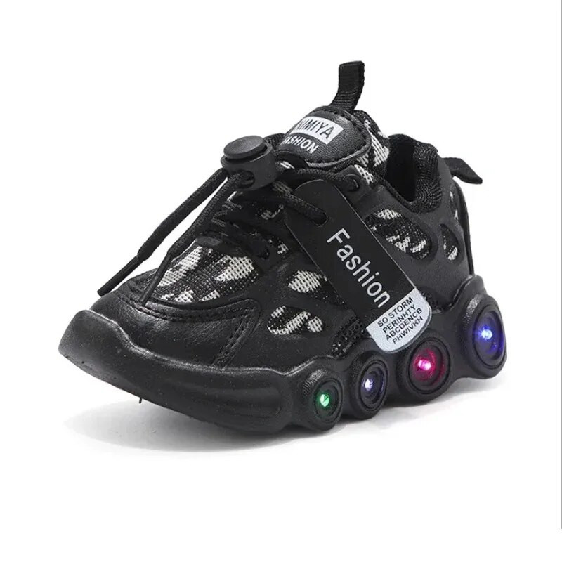 Nové detské bežné topánky pre chlapcov a dievčatá, tenisky, jesenné detské športové, svietiace topánky, sieťované, priedušné, mäkké, bežecké, 1-6 rokov