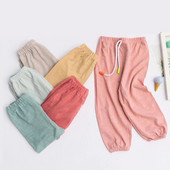 2021, pantaloni de bumbac cu îmbrăcăminte din bambus, pantaloni harem pentru băieți, fete, pantaloni harem, primăvară și vară, în culori uni, haine pentru copii 1-5 ani