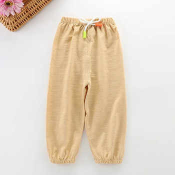 2021 Нови бамбукови панталони с памучни шарки за момчета Момичета Харем панталони Пролетни и летни едноцветни панталони Детски дрехи 1-5 Y