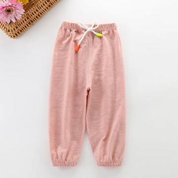 2021 Нови бамбукови панталони с памучни шарки за момчета Момичета Харем панталони Пролетни и летни едноцветни панталони Детски дрехи 1-5 Y