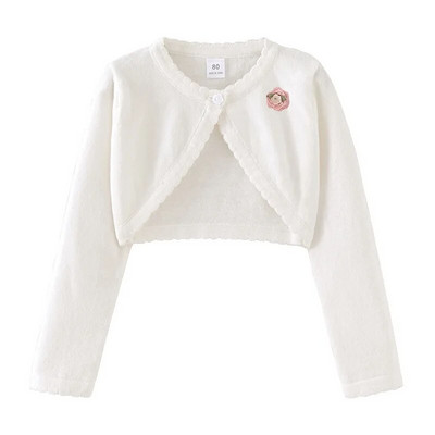 Cardigan tricotat pentru bebeluș fetiță, primăvară, toamnă, pulover cu guler lotus solid, haină pentru sugari din bumbac pur, haine pentru copii, tricotaje pentru fete