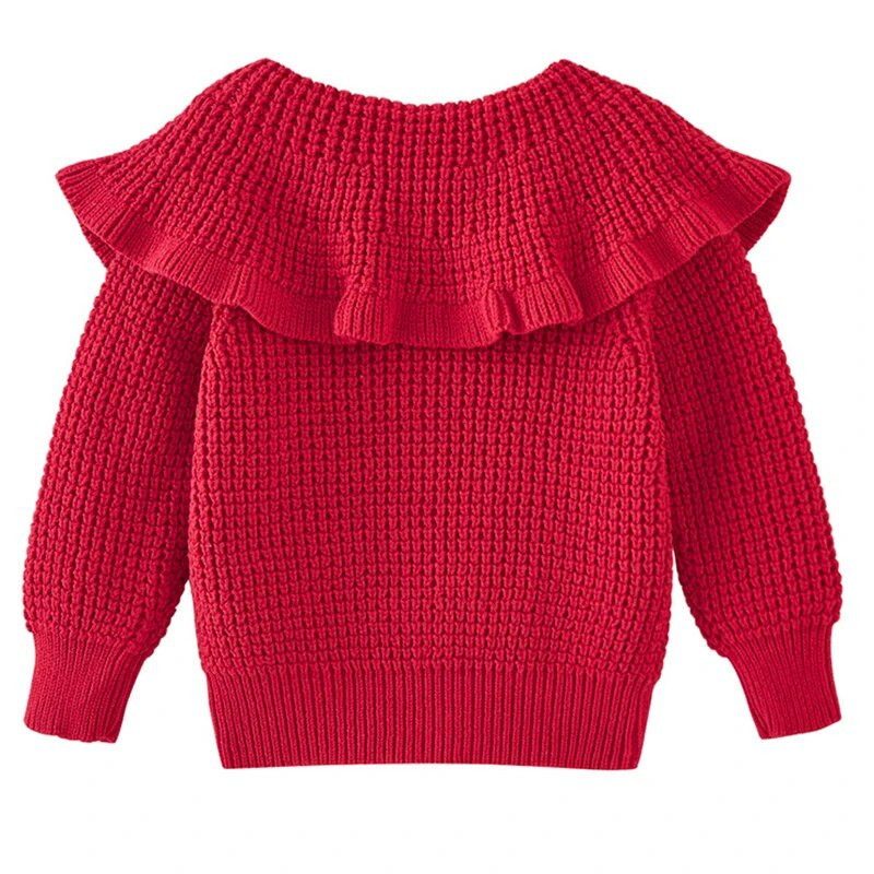 Cardigan tricotat pentru bebeluș fetiță, primăvară, toamnă, pulover cu guler lotus solid, haină pentru sugari din bumbac pur, haine pentru copii, tricotaje pentru fete