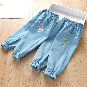 Casual παιδικά παντελόνια για κορίτσια Καλοκαιρινή άνοιξη Μόδα μωρού μαλακό βαμβακερό τζιν παντελόνι κέντημα Παιδικό αθλητικό παντελόνι για κορίτσια