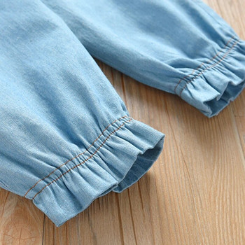 Ежедневни детски панталони за момичета Лято Пролет Мода Бебешки меки памучни дънкови панталони Бродерия Детски спортни панталони за момичета