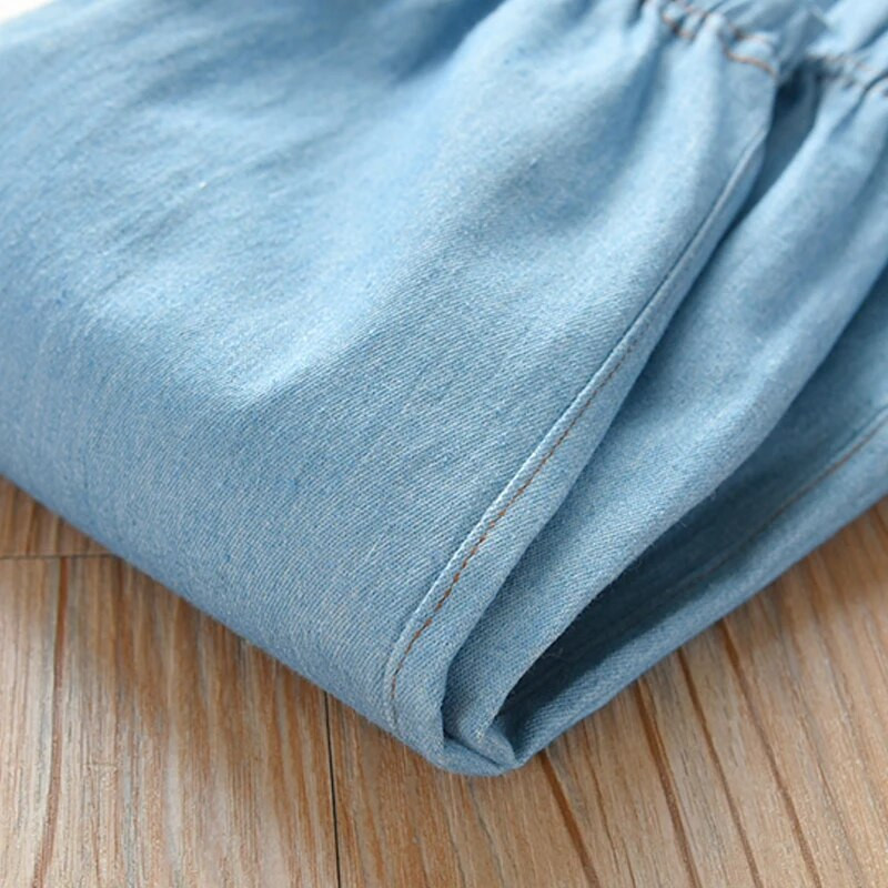 Ležérne detské dievčenské nohavice Letné jarné módne detské mäkké bavlnené džínsové nohavice s výšivkou Detské športové nohavice pre dievčatá