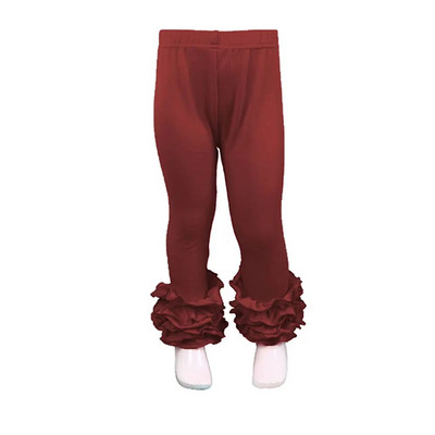 Sügispuuvillane kudum Solid Ruffle Boutique Lasterõivad Pikad püksid Väikelapsed Tüdrukud Riided Jääsäärikud