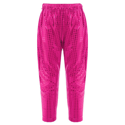 Copii Băieți Fete Pantaloni Club de noapte Pantaloni Pole Dance Hip Hop Street Dance Îmbrăcăminte pentru scenă Paiete strălucitoare Majorete Pantaloni largi