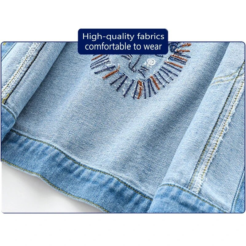 Vaikams berniukams Džinsinės striukės Vienaeiliai, laisvalaikio kūdikių megztiniai, viršutiniai kaubojiški drabužiai, paltai pavasario rudens vaikams drabužiai