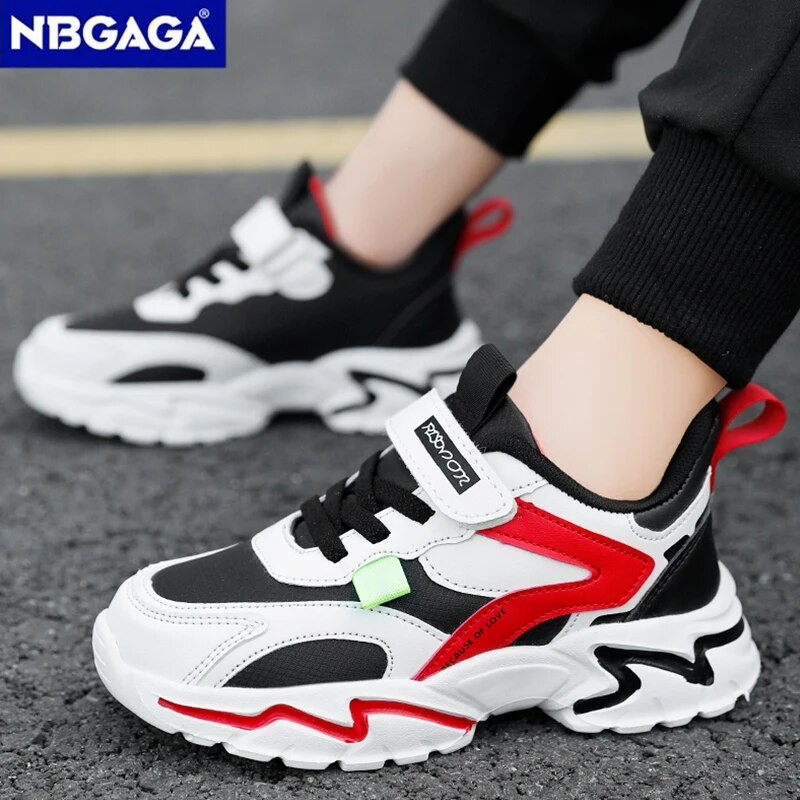 Four Seasons Sport Kids Tossud Poiste vabaajajalatsid 5-16-aastastele lastele Koolis käimiseks Libisemiskindlad välijooksujalatsid Nahast