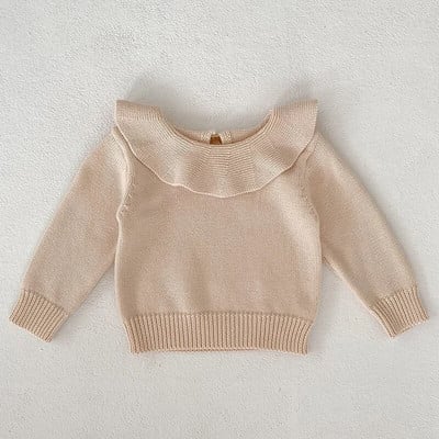 Sladké dievčenské svetre, jesenné detské dievčenské svetre s dlhým rukávom, kvetinovou výšivkou, pletené svetre pre deti