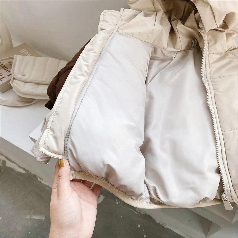 Îmbrăcăminte de iarnă 2023 haină pentru copii haine din bumbac coreeni băieți și fete jachetă groasă de vânt cu glugă Jachetă caldă de desene animate