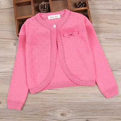 Παιδικά Κοριτσίστικα Ζακέτα για κορίτσια Ροζ Φιόγκος Κόκκινα Βαμβακερά Εξωτερικά Ενδύματα για Κορίτσια 1 2 3 4 6 8 10 11 Ετών Κοριτσίστικα Ρούχα RKC175024