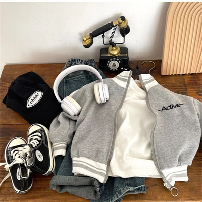 2024 Jachete de baseball pentru băieți Tendințe pentru copii Îmbrăcăminte exterioară cu scrisoare pentru adolescenți Moda primăvară toamnă haină ocazională pentru copii