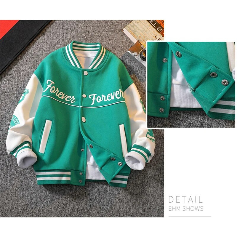 2024 Jachete de baseball pentru băieți Tendințe pentru copii Îmbrăcăminte exterioară cu scrisoare pentru adolescenți Moda primăvară toamnă haină ocazională pentru copii