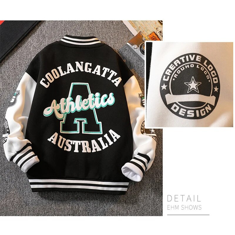 2024 Jachete de baseball pentru băieți Tendințe pentru copii Îmbrăcăminte exterioară cu scrisoare pentru adolescenți Moda primăvară toamnă haină ocazională pentru copii