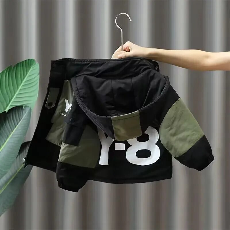 UUS Laste Parka Talvine kapuutsiga jope poistele Talvine mantel Lastele soe paks samet kapuutsiga beebimantlid põhjuslikud ülerõivad