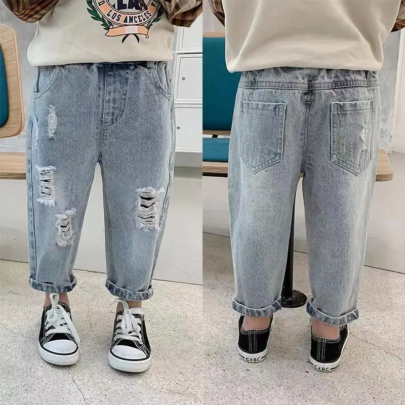 Παιδικό τζιν παλτό 2023 Νέα ανοιξιάτικα και φθινοπωρινά ρούχα Boys Baby casual μπουφάν Top λεπτό παιδικό τζιν 2 3 5 7Y