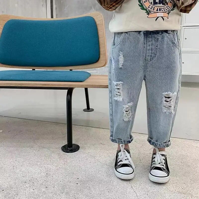 Παιδικό τζιν παλτό 2023 Νέα ανοιξιάτικα και φθινοπωρινά ρούχα Boys Baby casual μπουφάν Top λεπτό παιδικό τζιν 2 3 5 7Y