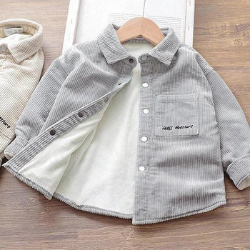 Toddler Boys Shirt Plus Velvet Ζεστά χειμωνιάτικα πουκάμισα για Παιδικά Μπουφάν Μόδα Χοντρό Κοτλέ Παιδικά Εξωτερικά Ρούχα 2-8 ετών