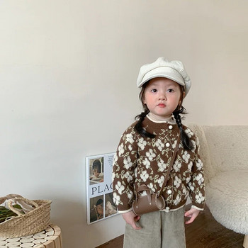 Детско облекло, палто, пуловер в корейски стил, есенна жилетка, нов пуловер за момчета и момичета, бебешки ежедневен семпъл детски топ с дълги ръкави